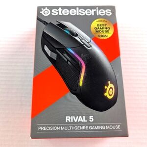 SteelSeries Rival 5 Optical Gaming Mouse - Matte Black Factory Sealed New!